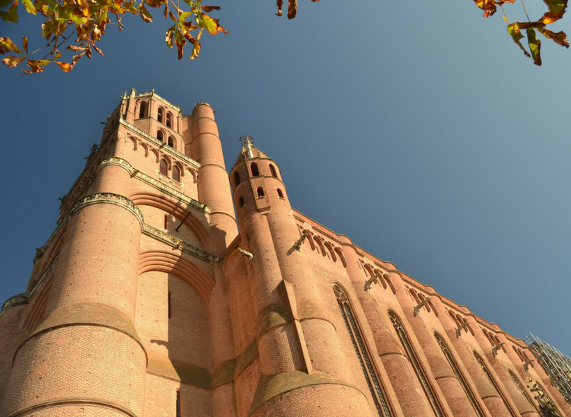 Albi Cathedral, red brick and blue sky