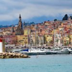 view of the port of Menton, France