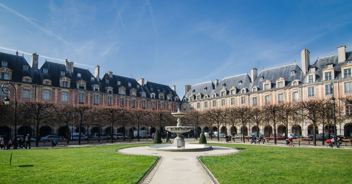 Place des Vosges in the Marais in Paris