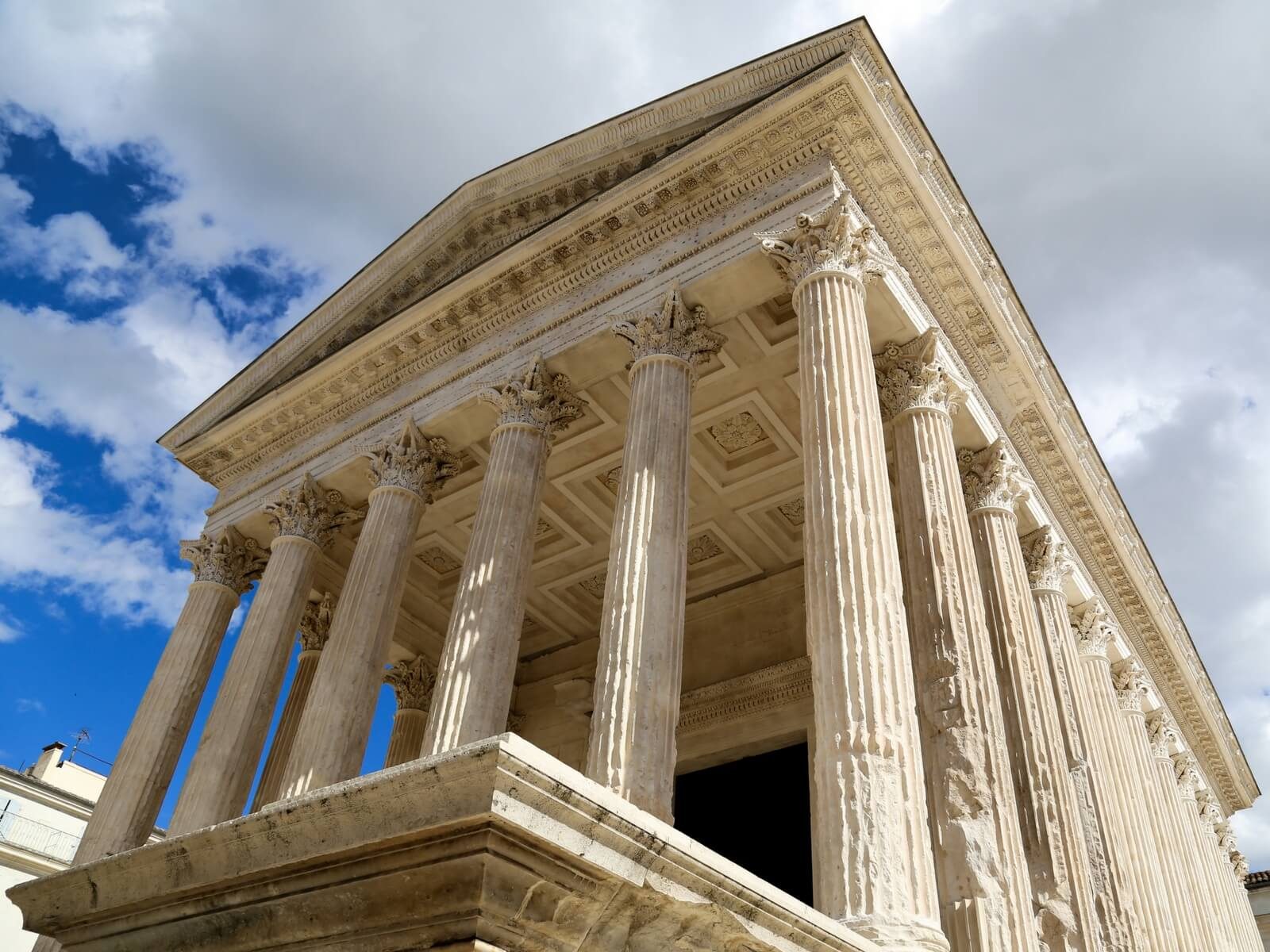 The Maison Carrée in Nimes; July and August in France