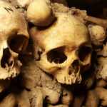 Stacks of bones in the Catacombs and the Montparnasse Neighborhood