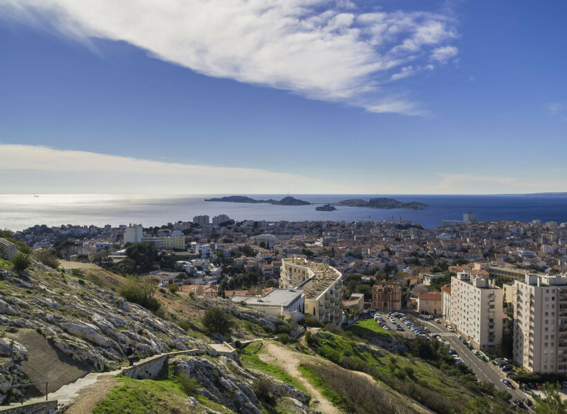 Marseille overall city view from the top of the hill