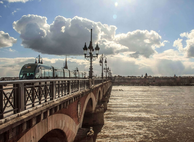 Pont de Pierre in Bordeaux, France