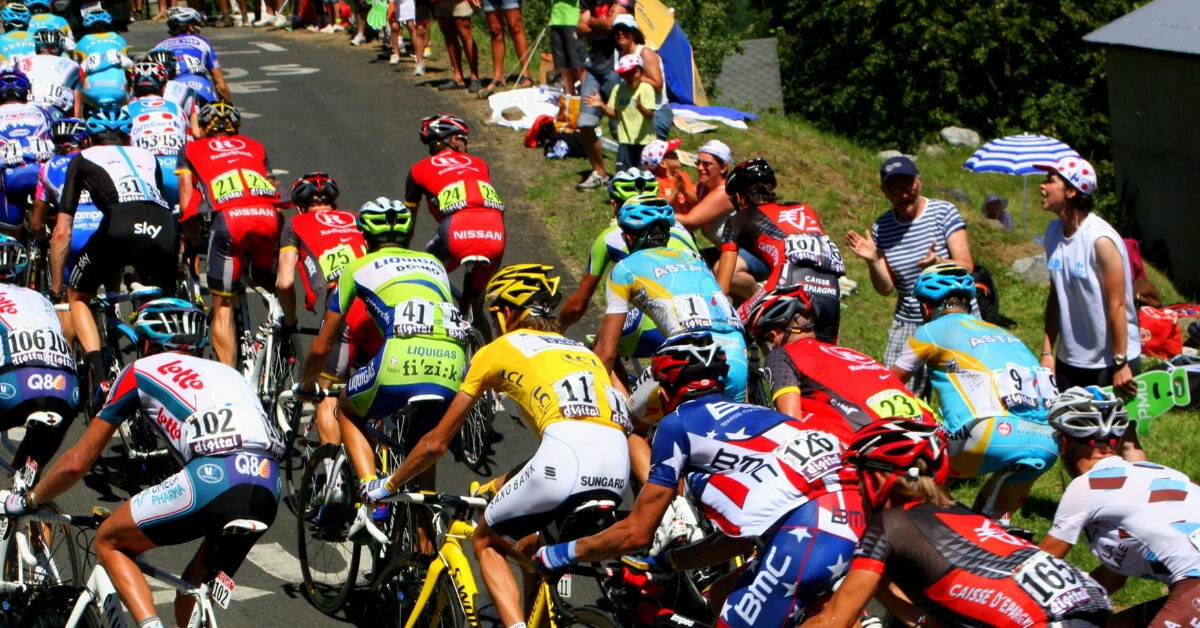 group of cyclists during the Tour de France