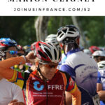 Marion Clignet at the start of a cycling race in France