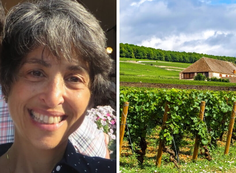 Kelly Kamborian and vineyard: Burgundy Region and Wine Episode