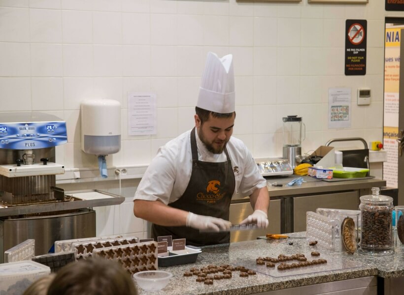 chocolatier at the chocolate museum in Paris