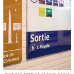 Signs inside of the Paris metro
