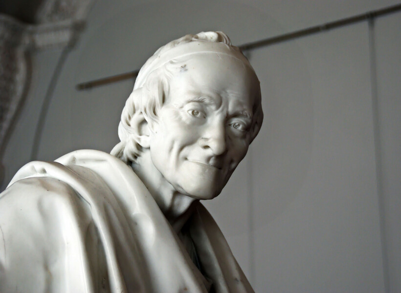 statue of Voltaire at the Hermitage in Saint Petersbourg, Russia