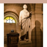 voltaire statue inside of the Pantheon in Paris