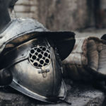 medieval helmet and glove: the battle of agincourt episode