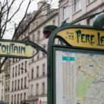 Pèche Lachaise metro entrance in the Art Nouveau style