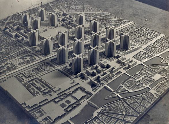 High-rises buildings called Plan Voisin submitted by Le Corbusier