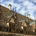 Colorful roof on the Hospice de Beaune which is typical of the area