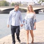 Gary and his wife walking along the Seine: romantic paris episode