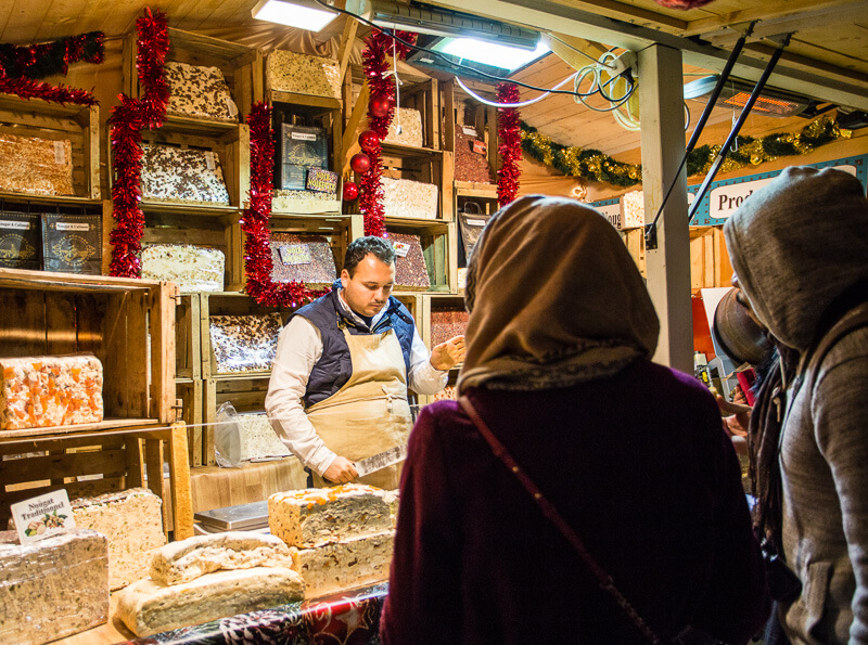 nougat vendor at the Paris Christmas Market
