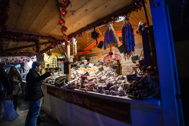 cold cuts vendor at the Paris Christmas Market