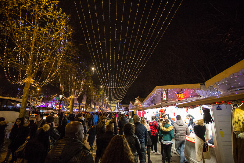 Christmas lights at the Paris Christmas Market