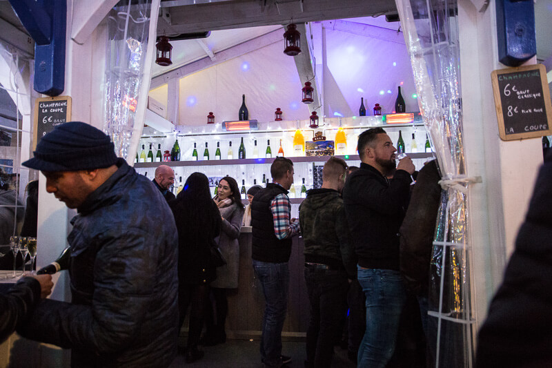 Champagne at Paris Christmas Market