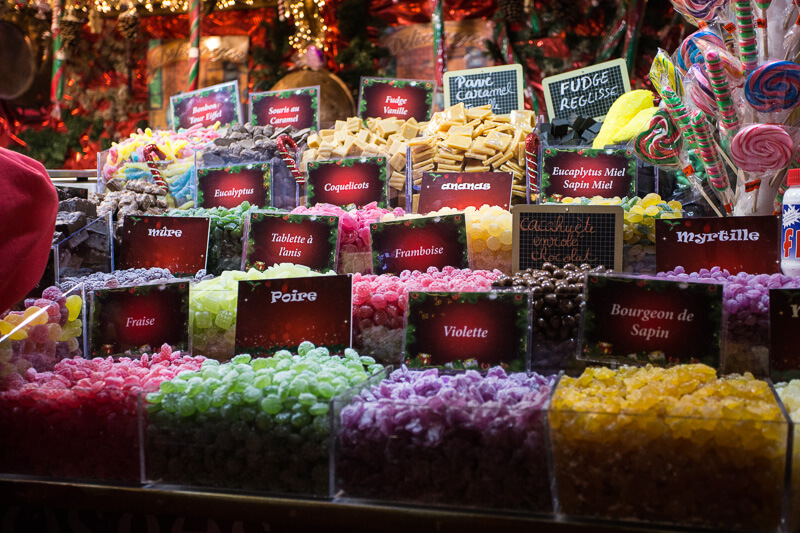 Berlingot vendor at the Paris Christmas Market