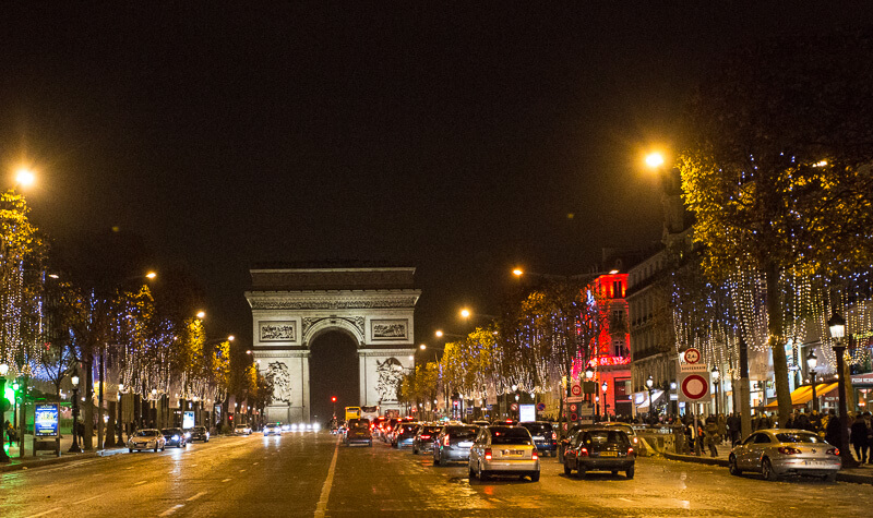 View of the Champs Elysées during the Paris Christmas Market