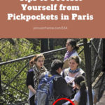 Young women surround a tourist wearing a backpack. While he's reading the petition one is presenting to him, another takes his wallet from his pocket.