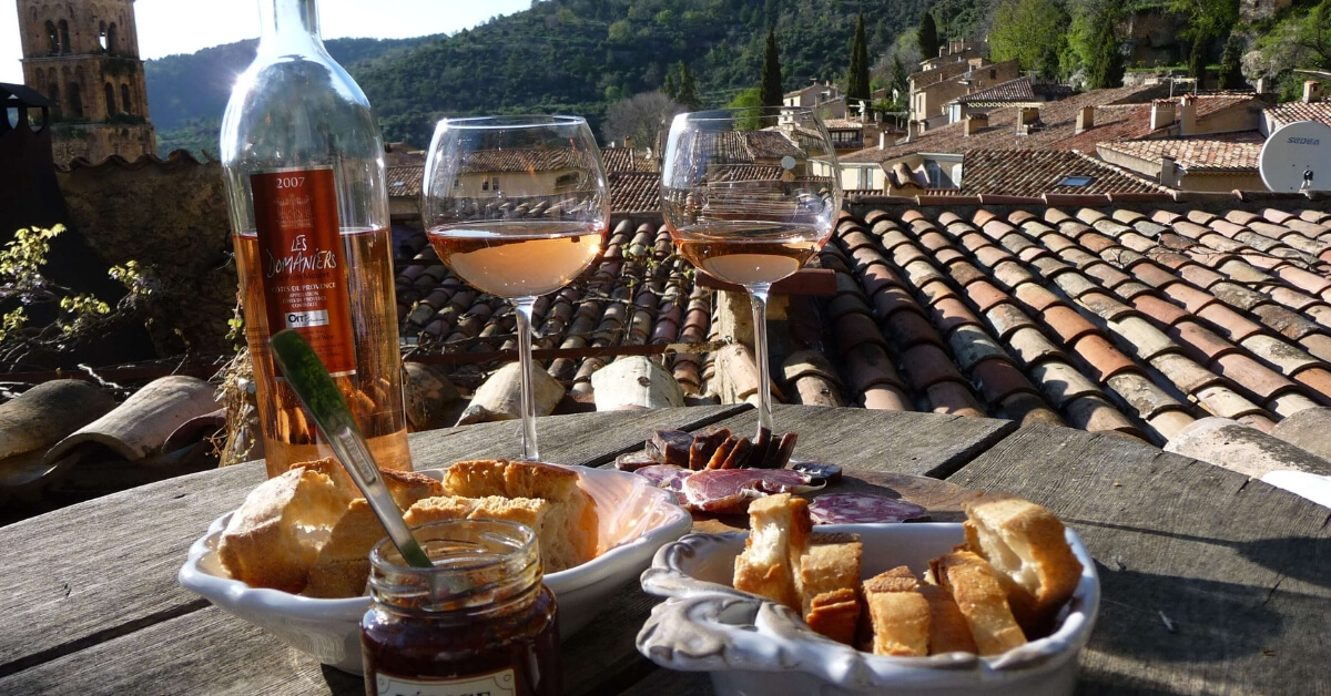 An Exploration of French Wines, rosé on a roof terace: French Wines episode