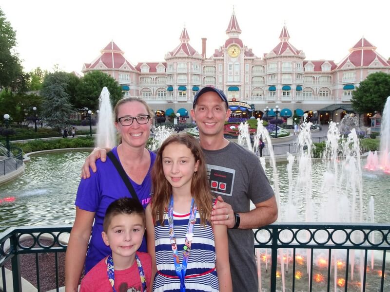 Debbie and her family at Disneyland Paris; insider tips for visiting disneyland paris