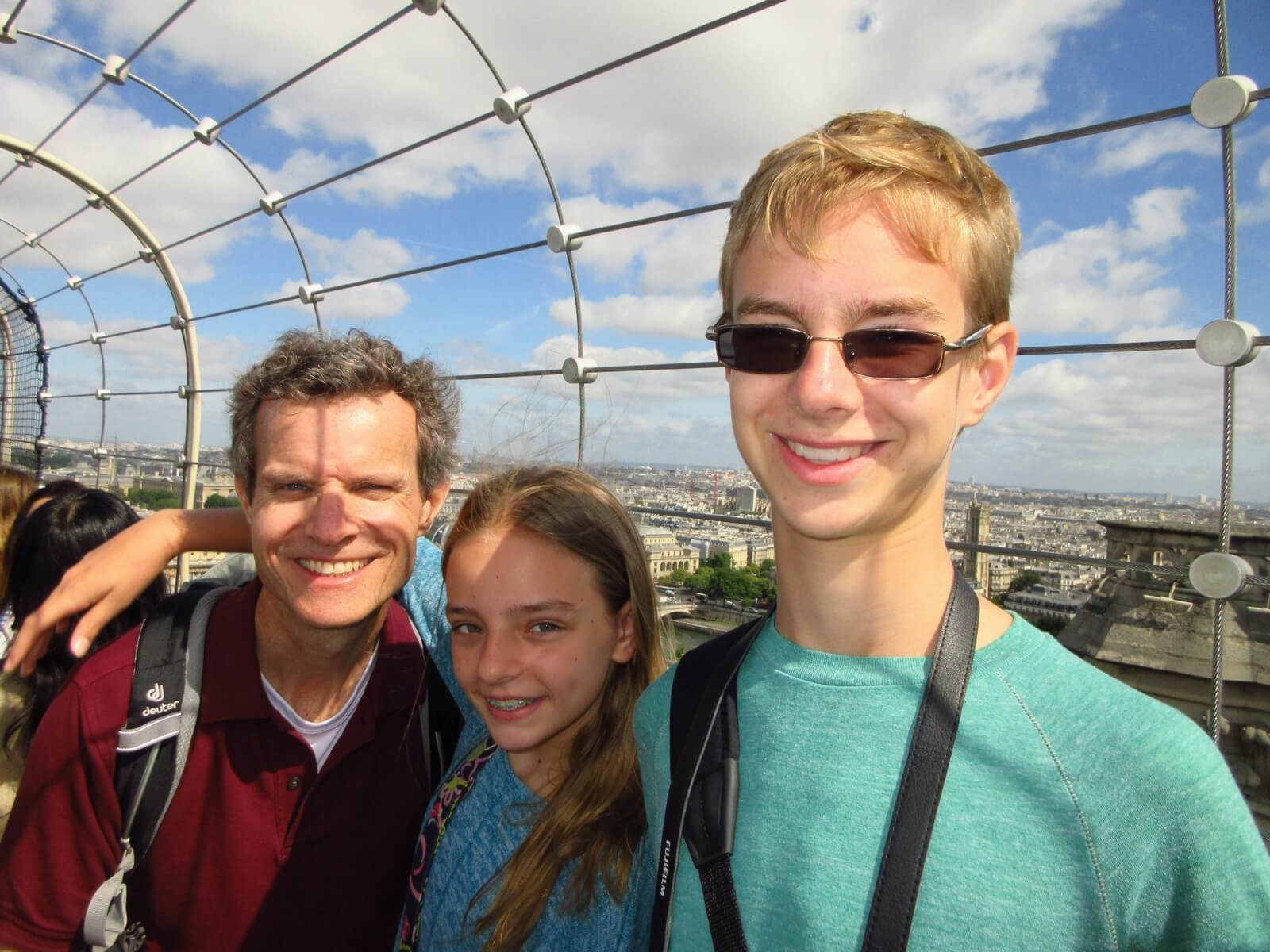 France with Teenagers: Henry, his sister and father.