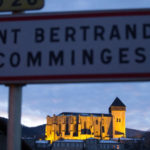 the Cathedral at Saint Bertrand de Comminges lit up at night