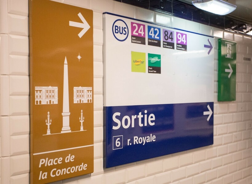 signs in the paris metro; 10 tips for getting around in paris