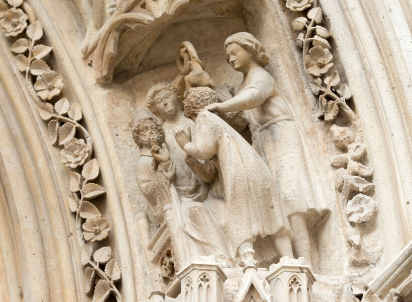 Detail of a statue on Notre Dame; Hunchback of Notre Dame