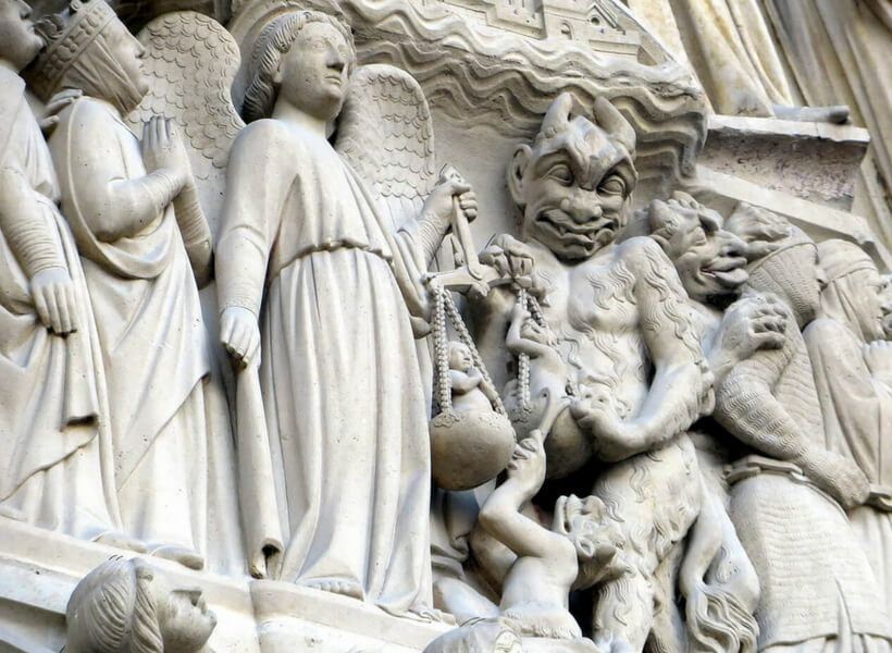 Saint Michael, a supplicant and the Devil; Notre Dame Cathedral Stories show notes