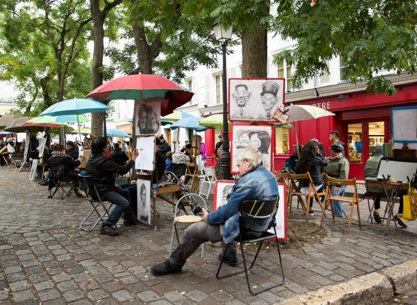 paris highlights; artists in Montmartre