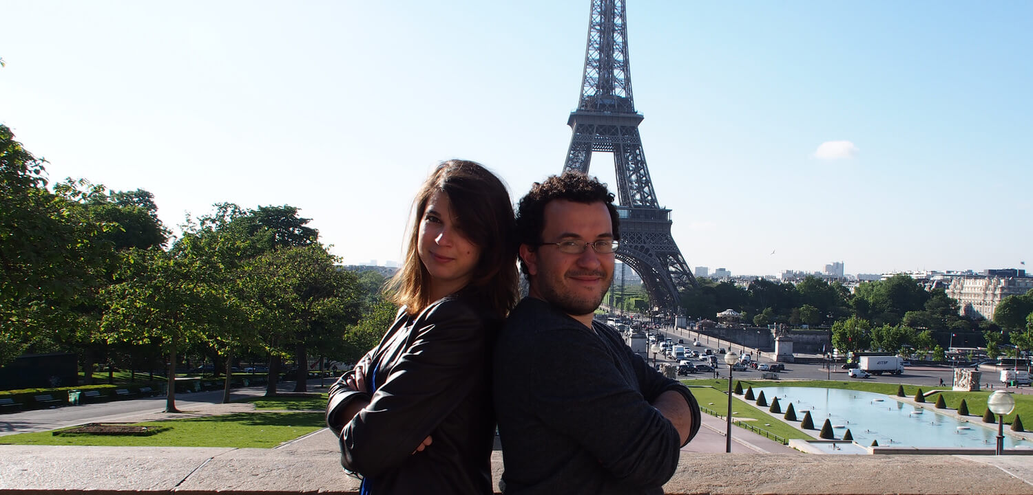 Anna and Emmanuel, founders of TripAside; layover in Paris