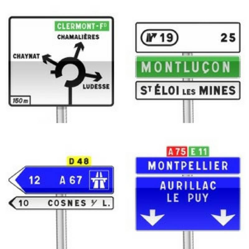 direction signs in france; what is it like driving in france