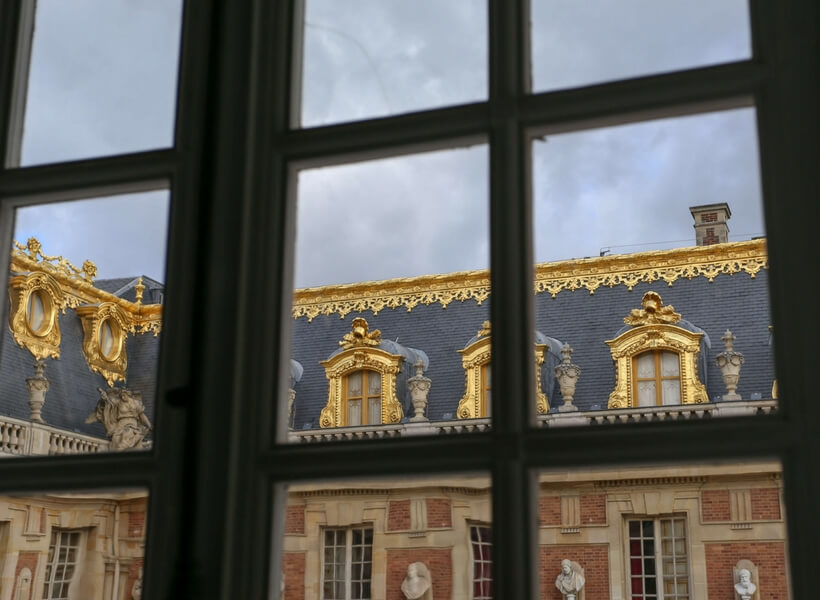 mansarde windows at Versailles; day trip to versailles from paris