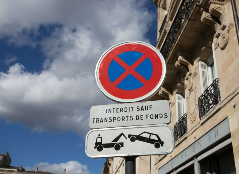 no parking no stopping sign in france; is renting a car in france worth the trouble