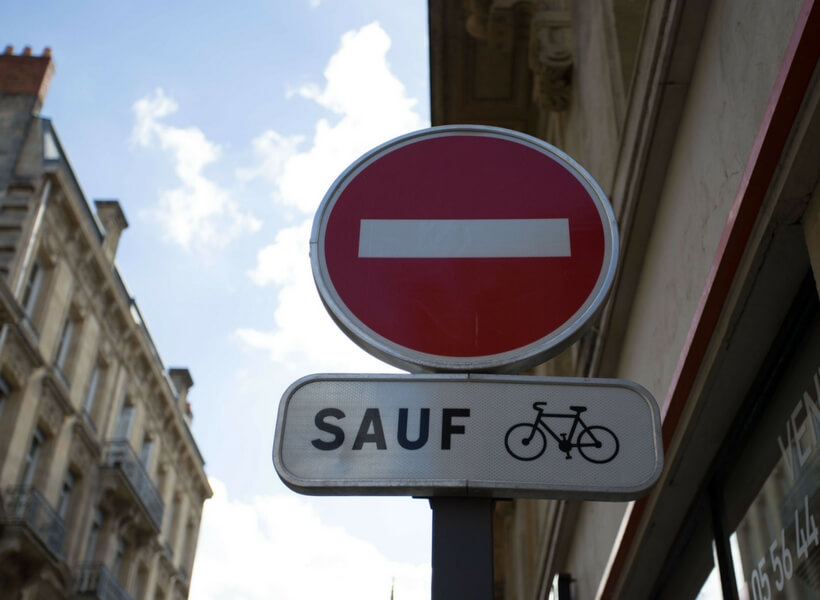 one way street other than for bicycles; is renting a car in france worth the trouble