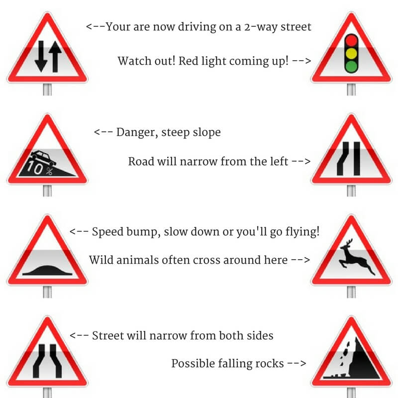 danger signs you need to know about to drive in france