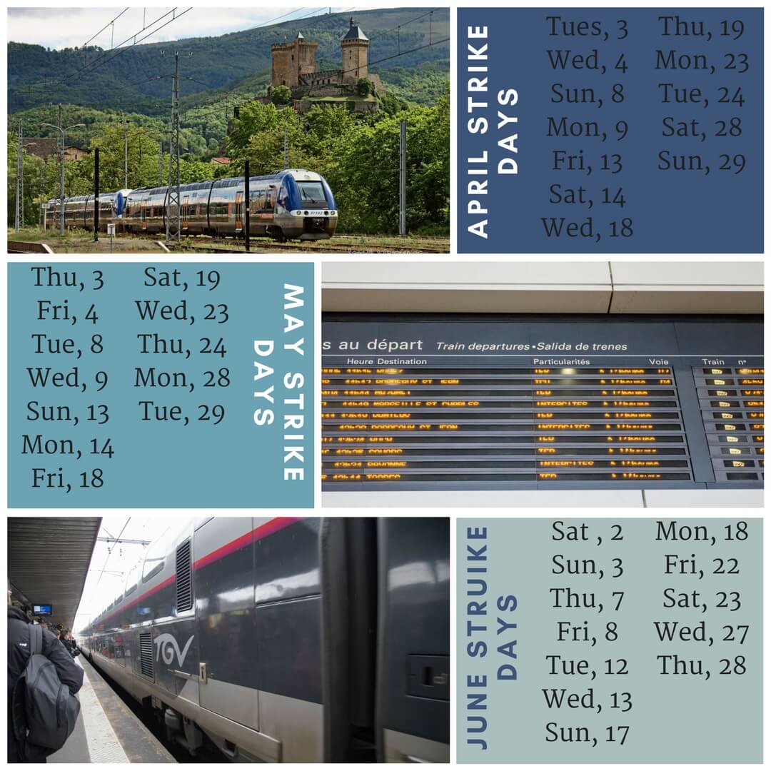 train strikes in france: announced strike days for April, May and June 2018