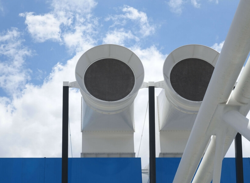 close view of exhaust tubes at the centre georges pompidou