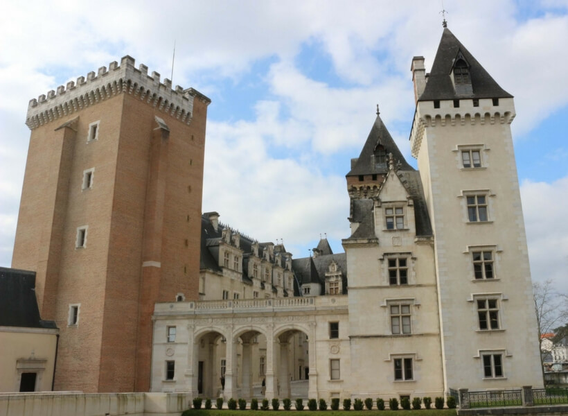 chateau of pau view of stone and brick towers