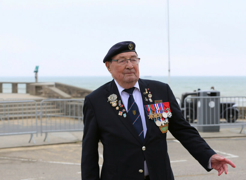 veteran visiting Arromanches-sur-Mer for D-Day 2018