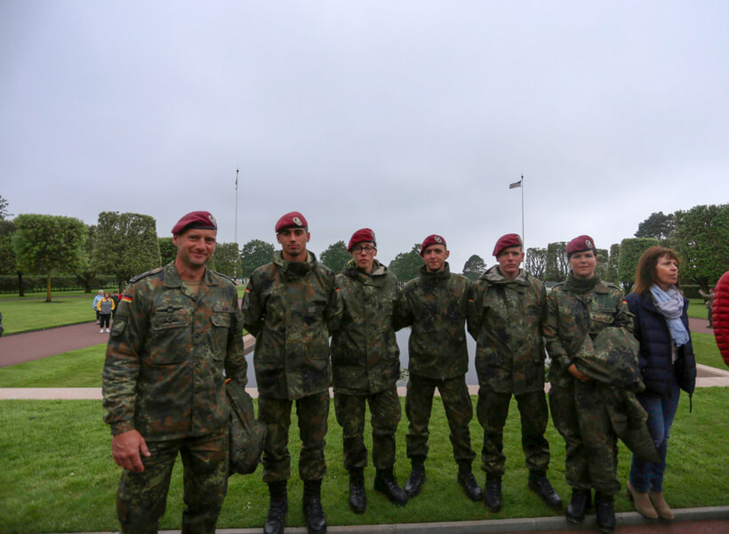 Group of German Soldiers visiting the American Cemetery at Colleville sur mer. Germany has come a long way since Operation Overlord!