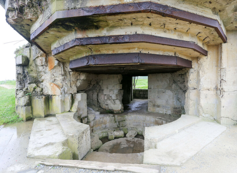 A German fortification bunker at Pointe-du-Hoc