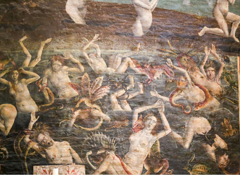 The Last Judgement painting inside of the Albi Cathedral