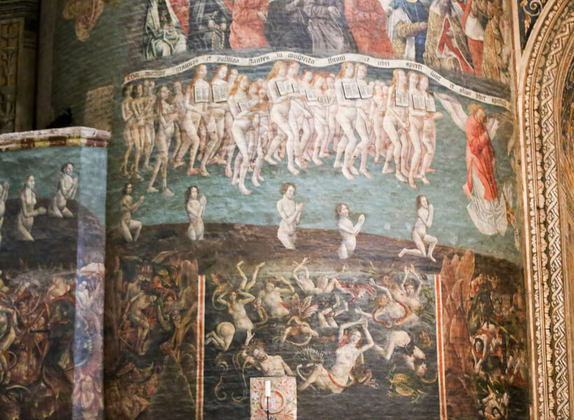 The Last Judgement at the Sainte-Cécile Cathedral. The good people going to heaven. 