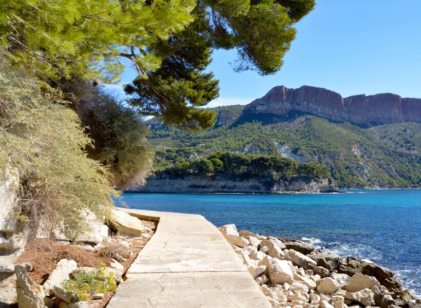 Walking path near the Mediterranean: Exploring Coastal Towns East of Marseille in Provence Episode