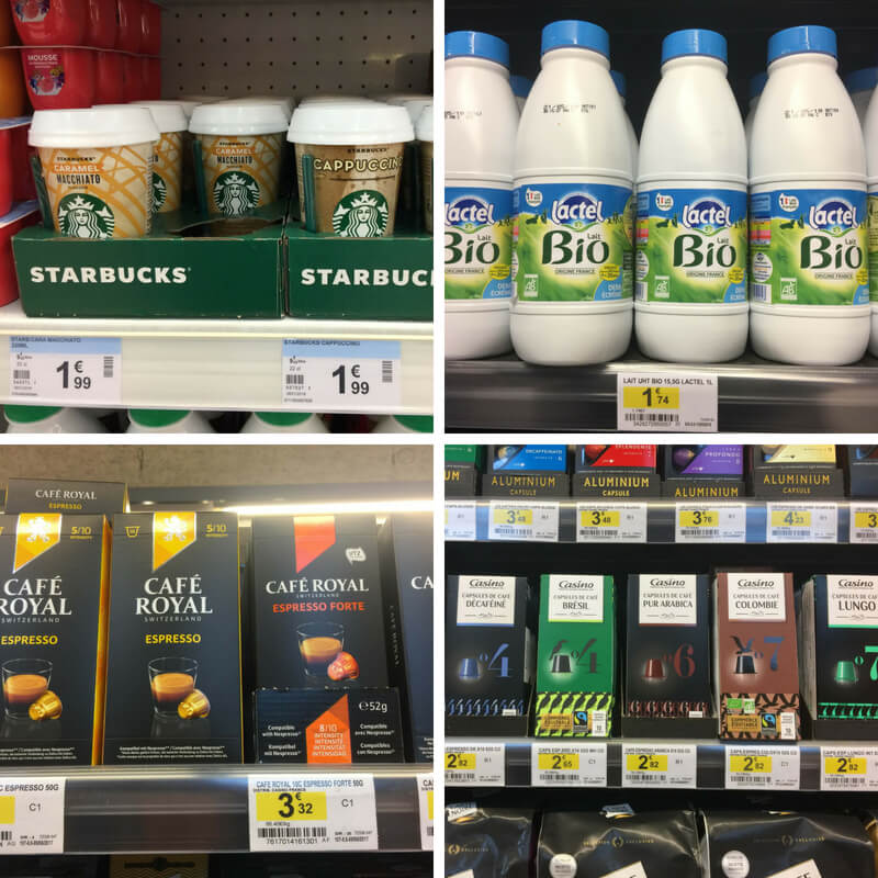 milk, coffee and Starbucks ready to drink